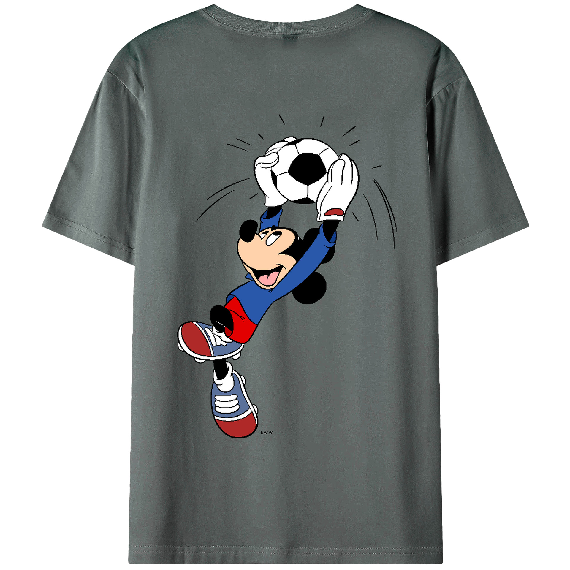 ミッキーマウス Mickey Mouse 綿100％ メンズ半袖Tシャツ（バックプリント） 通気性